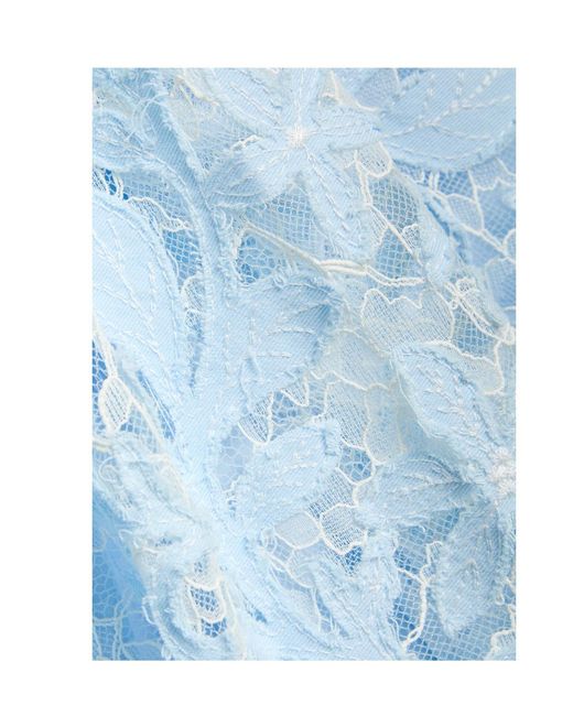 Jonathan Simkhai Blue Floral-Appliquéd Lace Midi Shirt Dress