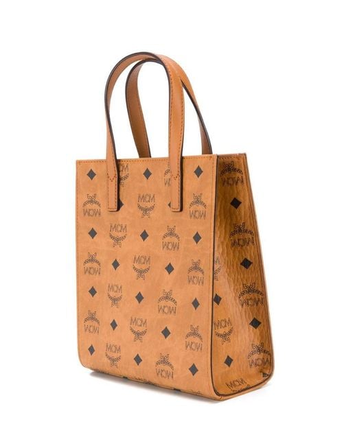 MCM Brown Monogram Print Tote Bag