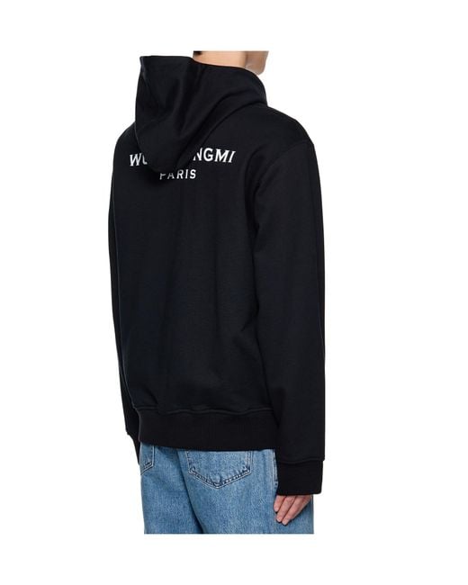 Wooyoungmi Black Logo-Patch Hooded Jacket for men