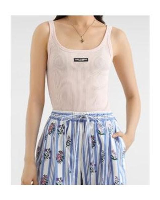 Dolce & Gabbana Pink Logo Patch Jersey Top