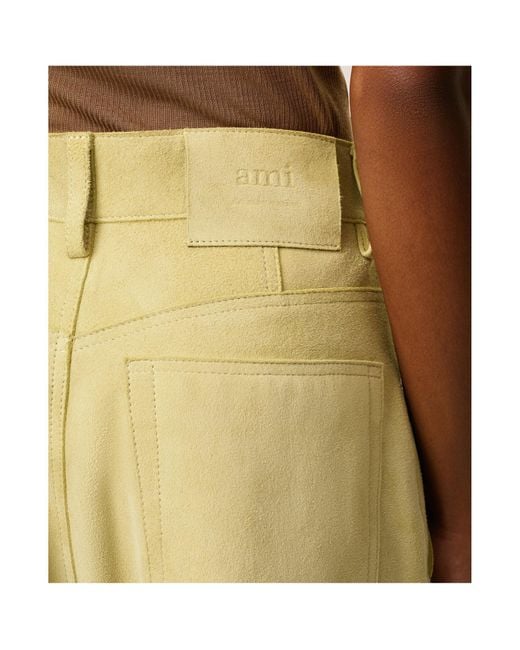 AMI Yellow Bermuda Shorts With Belt Loops