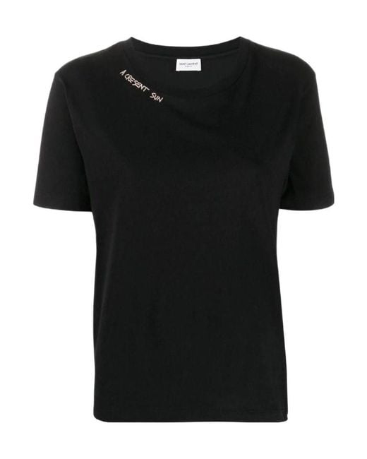 Saint Laurent Black Slogan Detail T-Shirt