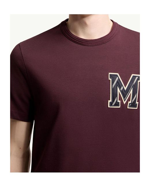 Moncler Purple Cotton Jersey Monogram T-Shirt for men