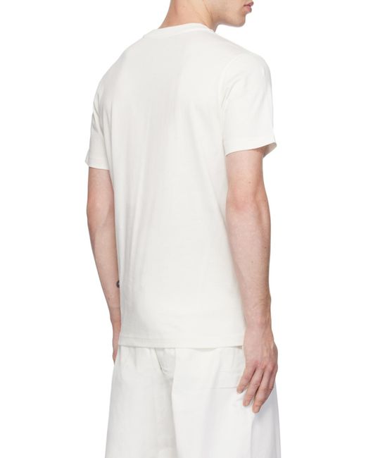 Moncler White Logo Detailed Crew Neck T-Shirt for men