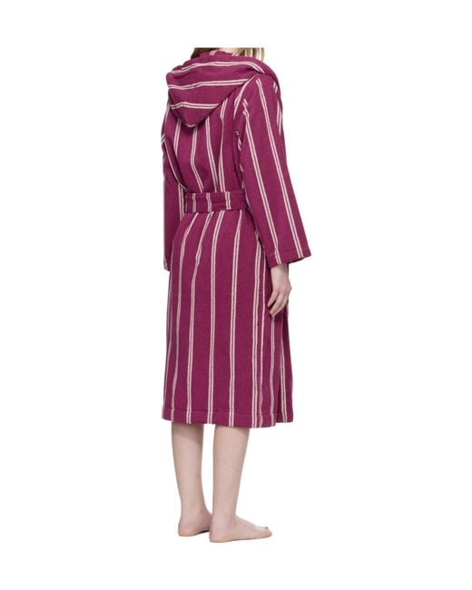 Tekla Red Hooded Bathrobe for men