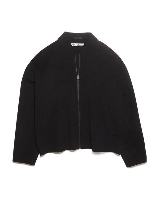 Acne Black Zip-Up Collared Jacket for men
