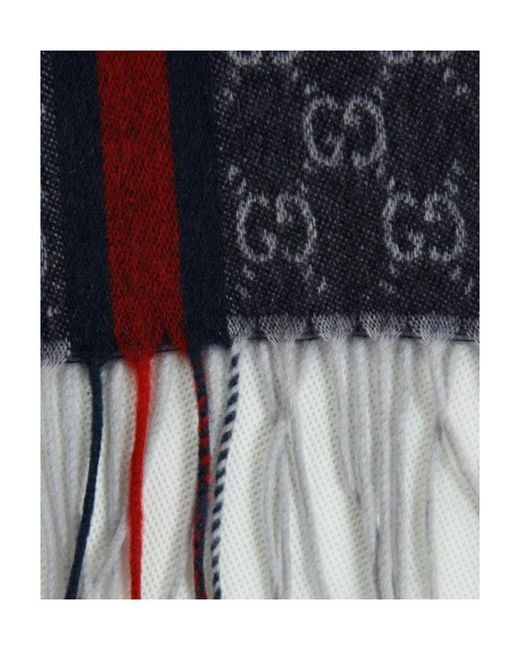 Gucci Blue Logo Detail Scarf for men