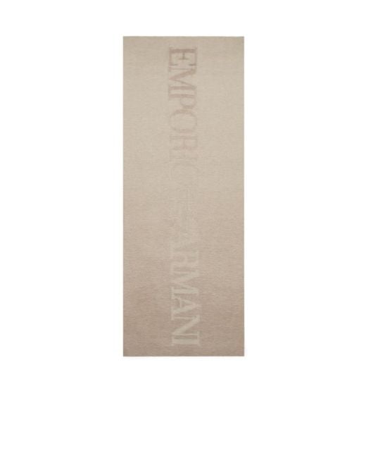 Emporio Armani Natural Logo Jacquard Scarf