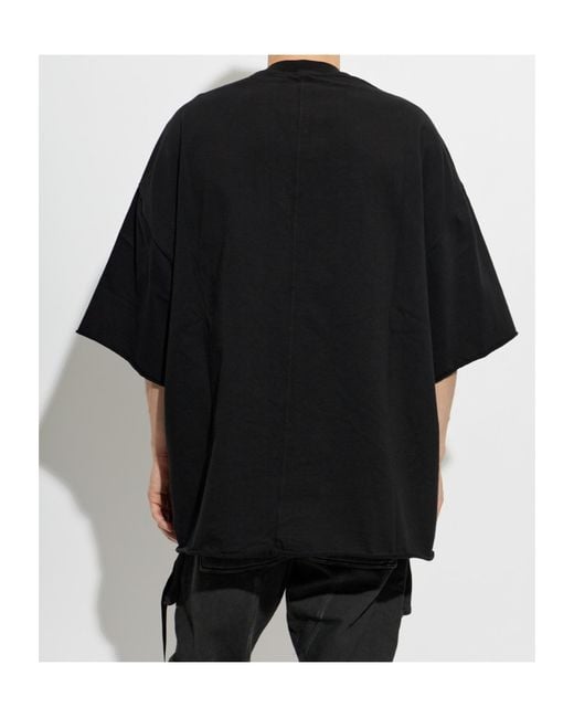 Rick Owens Black Crew Neck Short-Sleeved T-Shirt for men