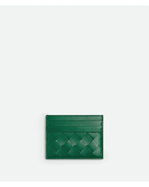 Bottega Veneta Green Intrecciato Credit Card Case