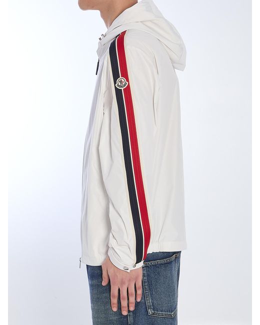Moncler Gray Zip-Up Hooded Jacket for men
