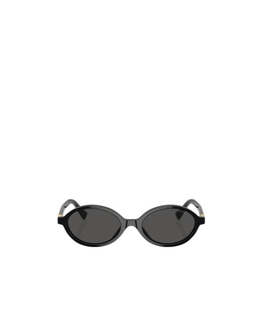 Miu Miu White Logo-Lettering Oval Sunglasses