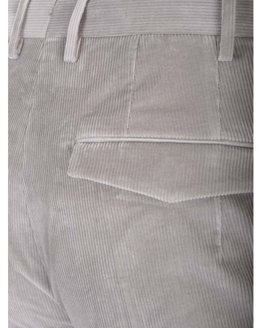 Pt Pantaloni Gray Pt Torino Tapered-Leg Corduroy Trousers for men