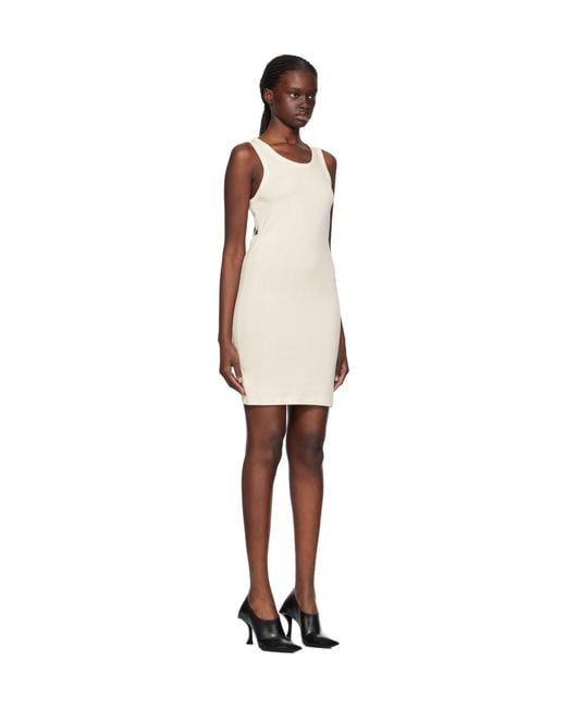 Helmut Lang White Fine-Ribbed Tank Minidress