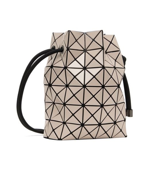 Issey Miyake White Geometric-Pattern Bucket Bag