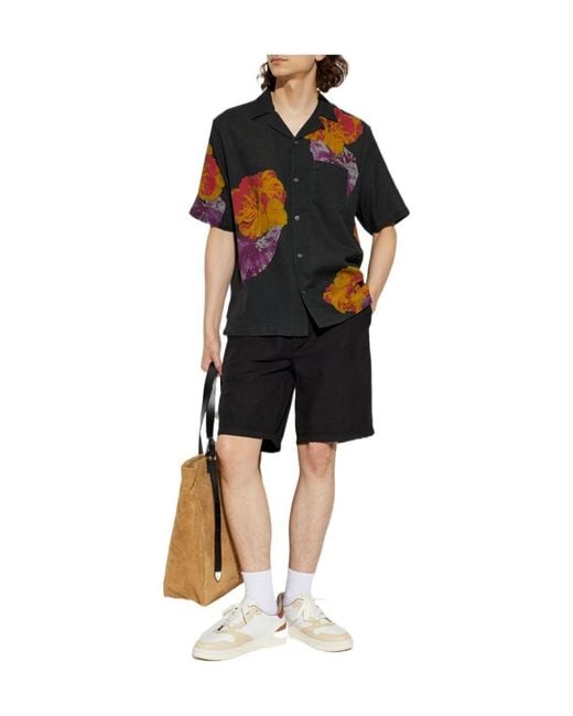 AllSaints Black Nouvelle Floral Short-Sleeve Shirt
