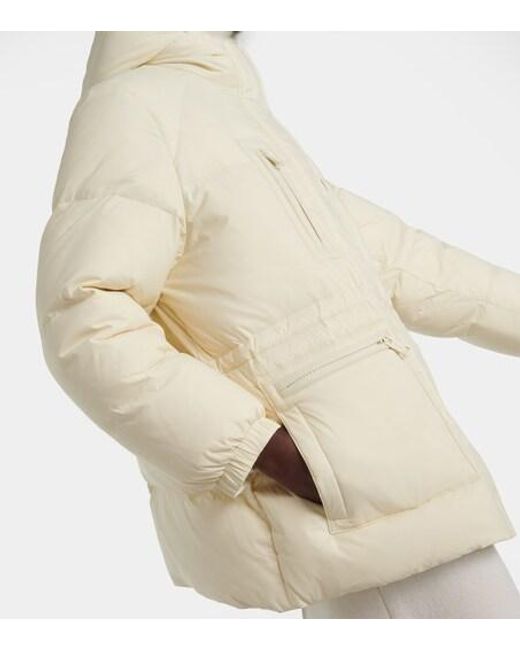 Yves Salomon White Shearling-Trimmed Down Jacket