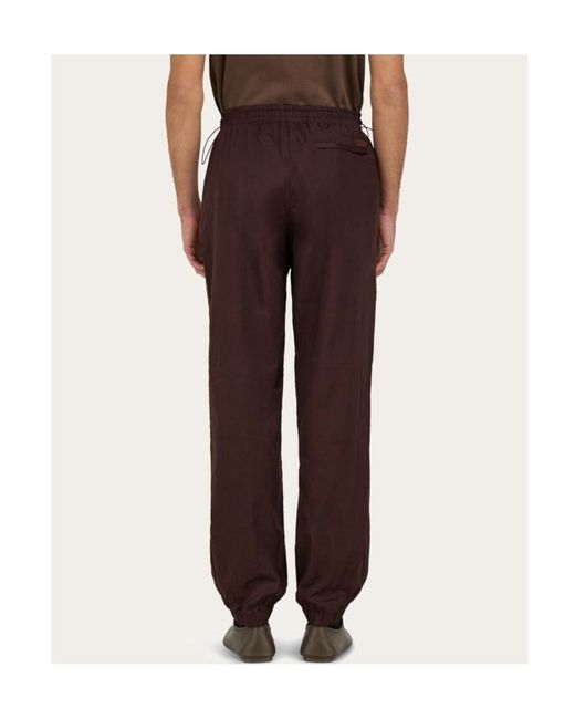 Ferragamo Brown Ferragamo Drawstring Joggers for men