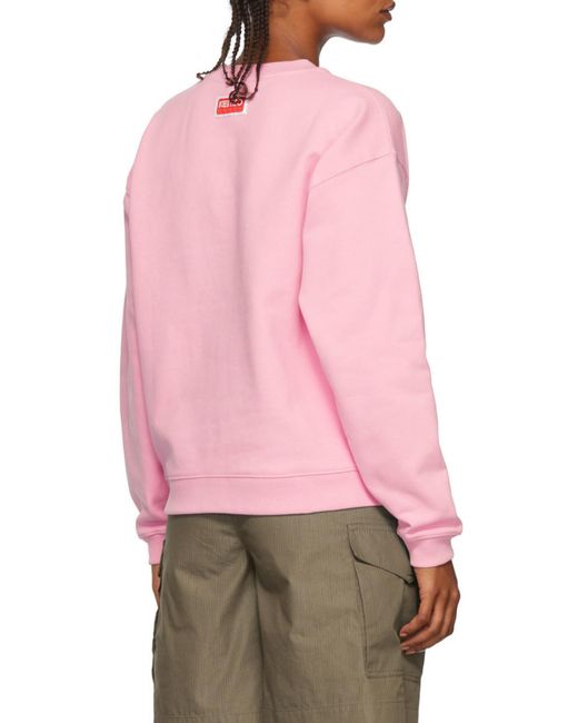 KENZO Pink Graphic Printed Long-Sleeved Sweatshirt