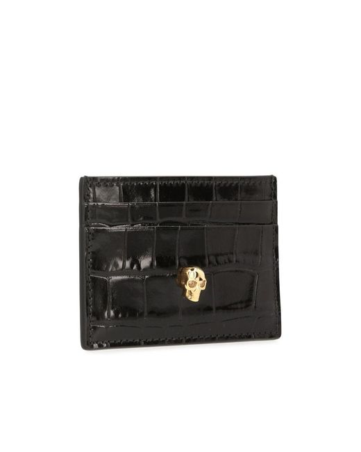 Alexander McQueen Black Skull Pattern Card Bag