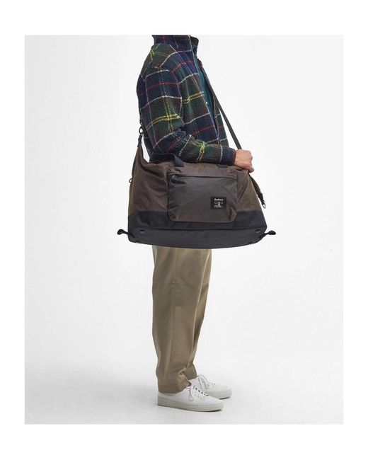 Barbour Black Field Waxed Holdall for men