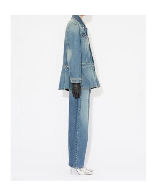 Alaïa Blue Alaïa Denim Peplum Jacket