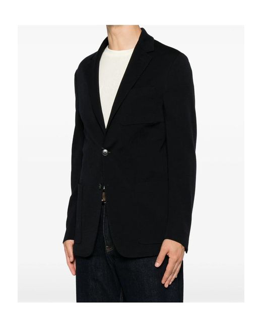 Canali Black Long-Sleeved Casual Jacket for men