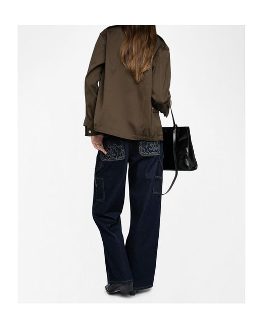 Zadig & Voltaire Brown Zip Patch Cotton Jacket