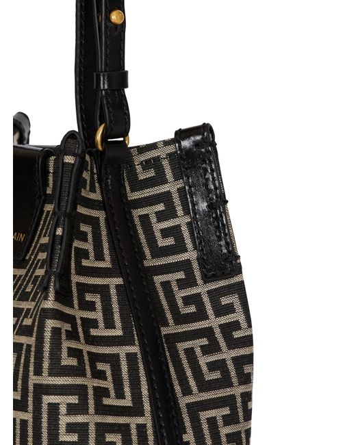 Balmain Black Jacquard Release Bucket Bag