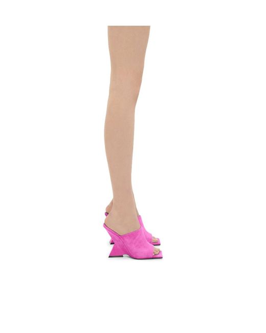 The Attico Pink The Cheope Logo Printed Mules