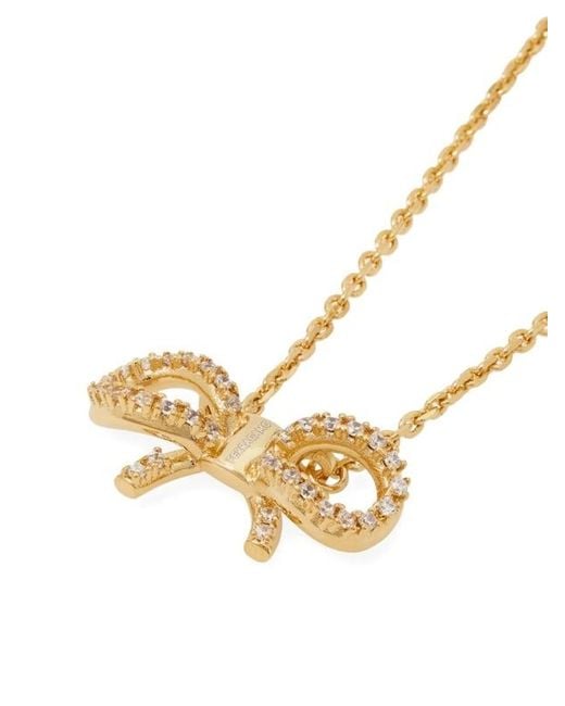Ferragamo White Vara Bow Pendant Necklace