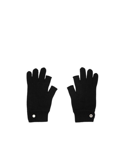 Rick Owens Black Ribbed Gloves for men