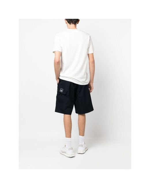 C P Company Black Knee-Length Belted-Waist Shorts for men