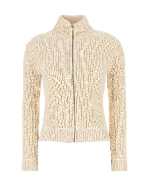 MM6 by Maison Martin Margiela Natural High Neck Cardigan