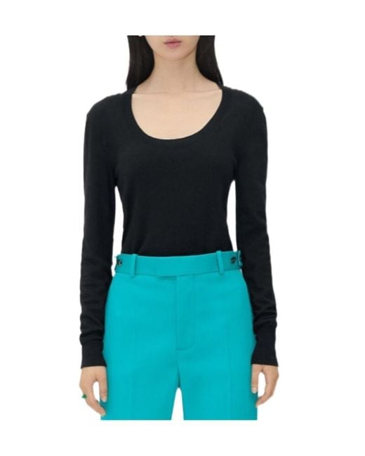 Bottega Veneta Black Scoop Neck Knit Jumper