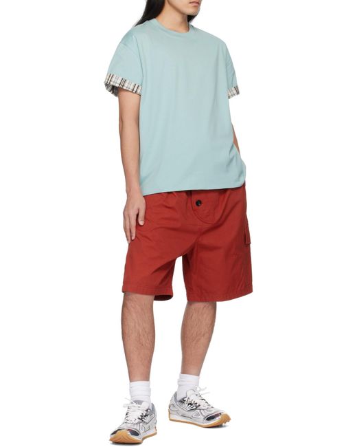 Bottega Veneta Red Light Cotton Twill Shorts for men