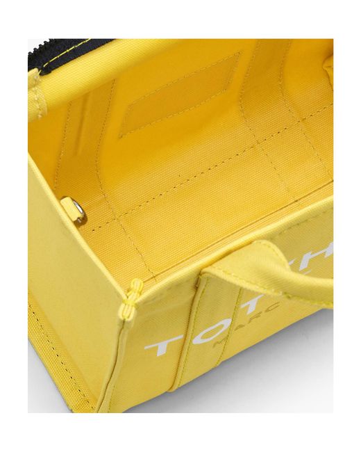 Marc Jacobs Yellow Logo Printed Zip-Up Small Tote Bag