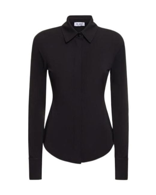 The Attico Black Stretch Plain Jersey Shirt