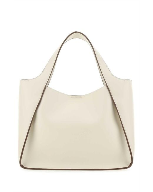 Stella McCartney Natural Stella Logo Top Handle Bag