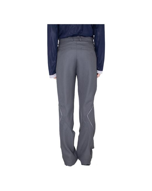 Kiko Kostadinov Blue Contrast-Stitching Straight-Leg Pants for men