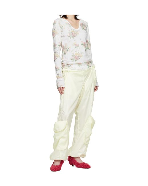 OPEN YY White Paperbag Waist Cargo Pants