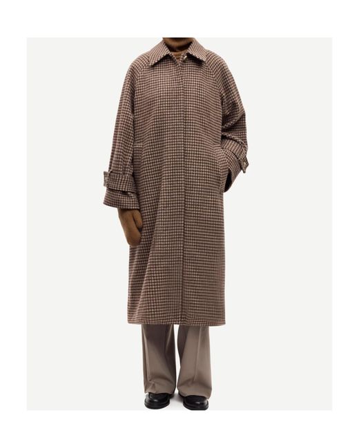 Samsøe & Samsøe Brown Houndstooth Cotton Jacket