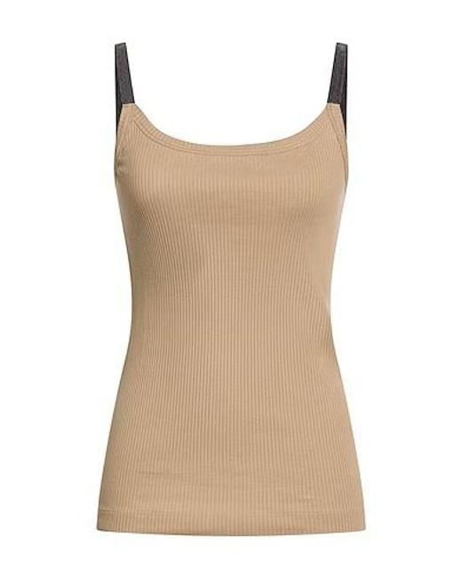 Brunello Cucinelli Natural Solid Color Sleeveless Vest