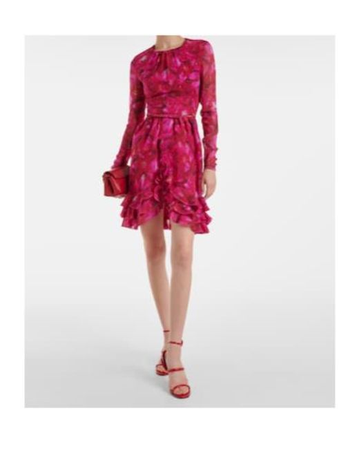 Giambattista Valli Pink Rose Mania Silk Georgette Minidress