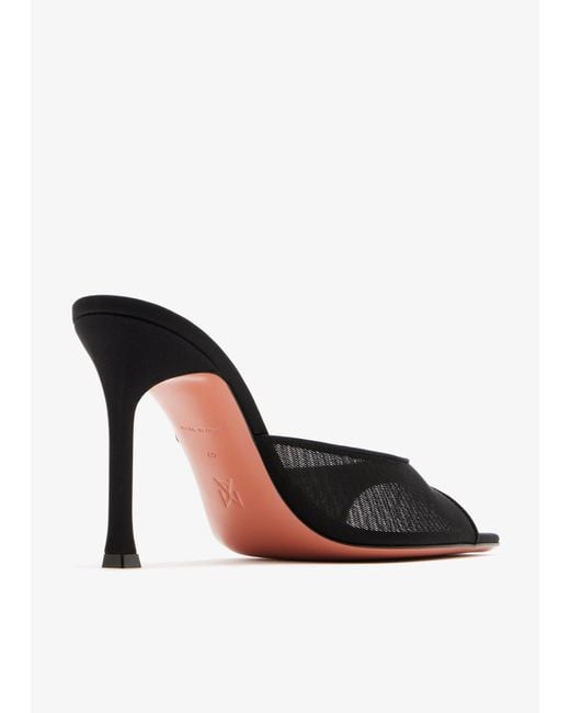 AMINA MUADDI Black Open-Toe High-Heeled Sandals