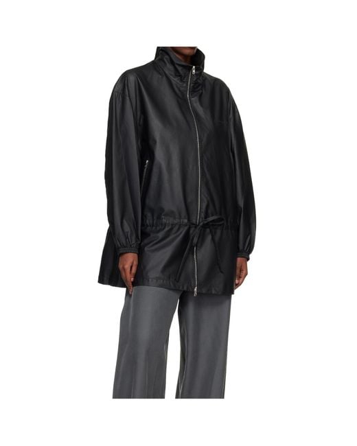 Alexander Wang Black Waist Bonded Leather Jacket