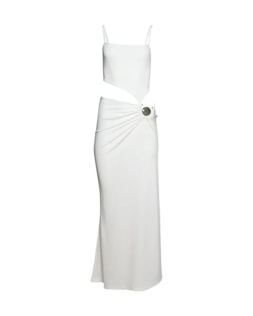 Christopher Esber White Mineral Stone Separation Tank Dress