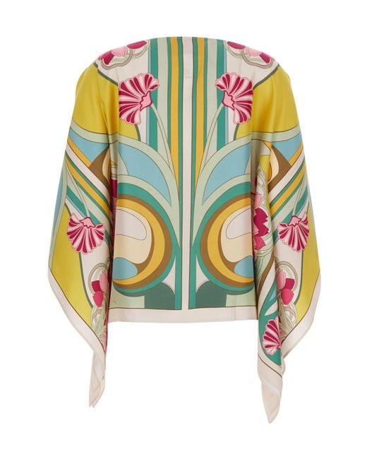 LaDoubleJ Multicolor Top With Square Neckline And All-Over Print