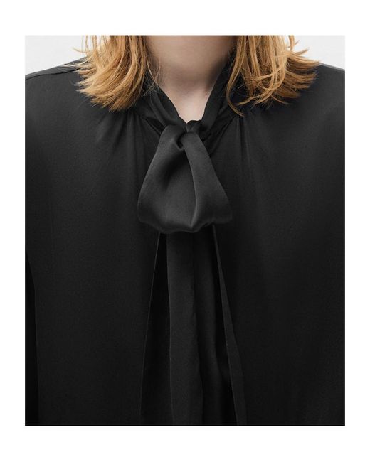 Ann Demeulemeester Black Runo Bow-Tie Shirt for men