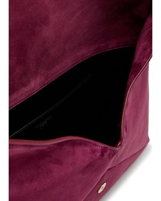 Saint Laurent Purple Suede Clutch